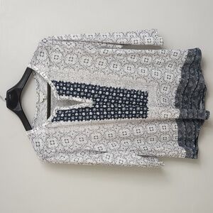 Lucky Brand 3/4 sleeve tunic c blouse